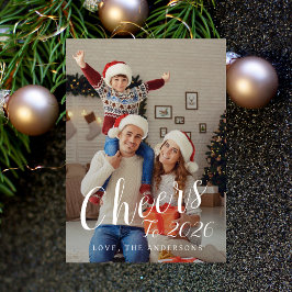 エレガントモダンHappy New Year Family Photo シーズンカード