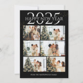 エレガントモダンHappy New Year Photo Collage シーズンカード (正面)