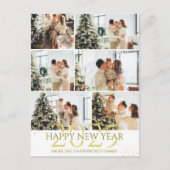 エレガントモダンHappy New Year Photo Collage シーズンポストカード (正面)