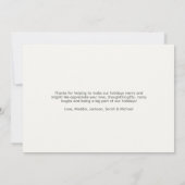 エレガントモダンHoliday Photo サンキューカード (裏面)