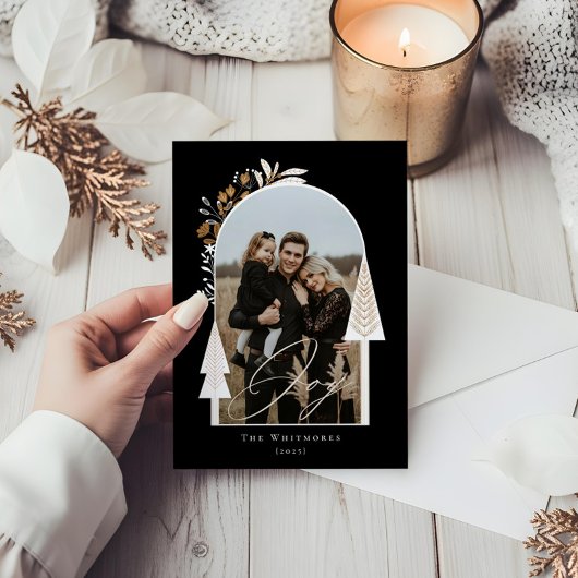 エレガントモダンJoy Photo Evergreen Chrimas Tree シーズンカード