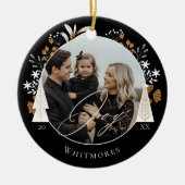 エレガントモダンJoy Photo Evergreen Chrimas Tree セラミックオーナメント (正面)