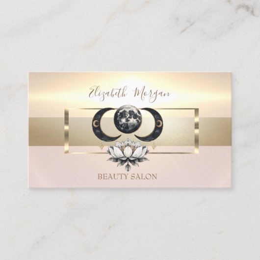 エレガントモダンLotus Moon金ゴールドフレーム 名刺 (正面)