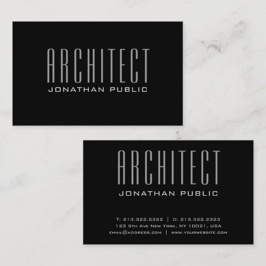 エレガントモダンLuxury Plain Architectアーキテクチャ 名刺 (正面/裏面)
