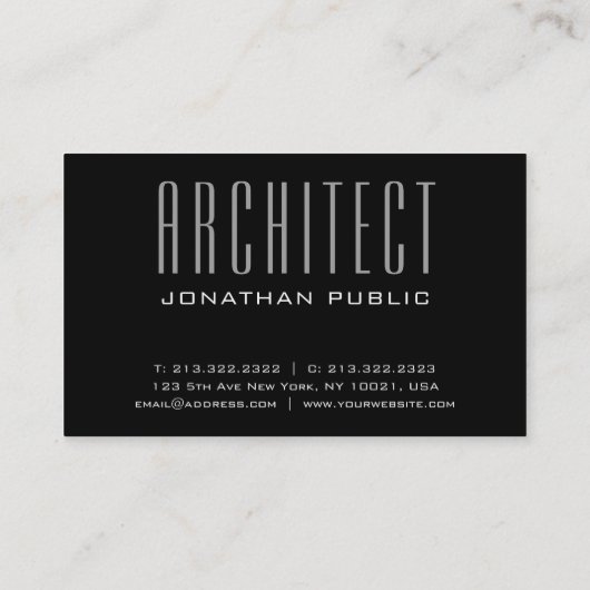 エレガントモダンLuxury Plain Architectアーキテクチャ 名刺 (裏面)