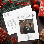 エレガントモダンMerry Christmas Photo & Snowflaks シーズンポストカード