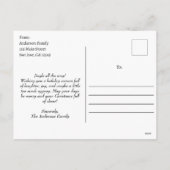 エレガントモダンMerry Christmas Photo & Snowflaks シーズンポストカード (裏面)