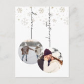 エレガントモダンMerry Christmas Photo & Snowflaks ポストカード (正面)