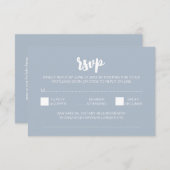 エレガントモダンPeonies Blue結婚のQRコードRSVP エンクロージャーカード (正面/裏面)