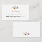 エレガントモダンPink Purpleフローラ結婚のウェブサイト エンクロージャーカード (正面/裏面)