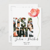 エレガントモダンPoppy Red Wedding 案内ポストカード (正面/裏面)