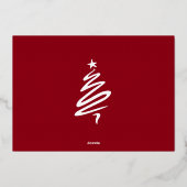 エレガントモダンReindeer Christmas Family 2 Photo 箔シーズンカード (裏面)