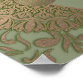 エレガントモダンSage Greenと金ゴールドクラシックのメニューサイン ポスター (角)