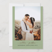 エレガントモダンSage Green Door Photo結婚's Invite 招待状 (裏面)