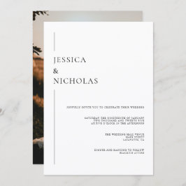 エレガントモダンScript写真の結婚クラシック 招待状