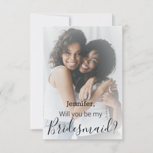 エレガントモダンScript 2 photos bridesid proposal 招待状 (正面)