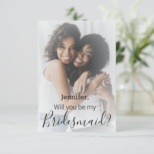 エレガントモダンScript 2 photos bridesid proposal 招待状 (スタンド正面)