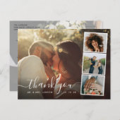 エレガントモダンScript 4結婚 Photo's Thank You ポストカード (正面/裏面)