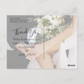 エレガントモダンScript 4結婚 Photo's Thank You ポストカード (裏面)