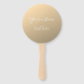 エレガントモダンScript MonogramまたはWord | ゴールデン ハンドファン (裏面)