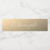 エレガントモダンScript MonogramまたはWord | ゴールデン ペットボトルラベル (シングルラベル)