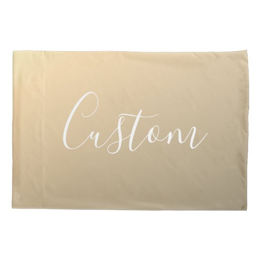 エレガントモダンScript MonogramまたはWord | ゴールデン 枕カバー (裏面)