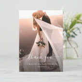 エレガントモダンScript Photoクラシック結婚's サンキューカード (スタンド正面)