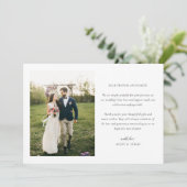 エレガントモダンScript Photo結婚のサンキューカード サンキューカード (スタンド正面)