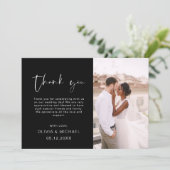 エレガントモダンScript Photo結婚のサンキューカード サンキューカード (スタンド正面)