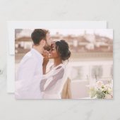 エレガントモダンScript Photo結婚のサンキューカード サンキューカード (裏面)