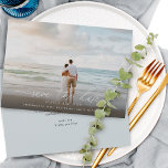 エレガントモダンScript Photo結婚's セーブザデート<br><div class="desc">シッモダンシュの尾と写真のお気に入りの発表と書跡を書き結婚て日付カードを保存する。</div>