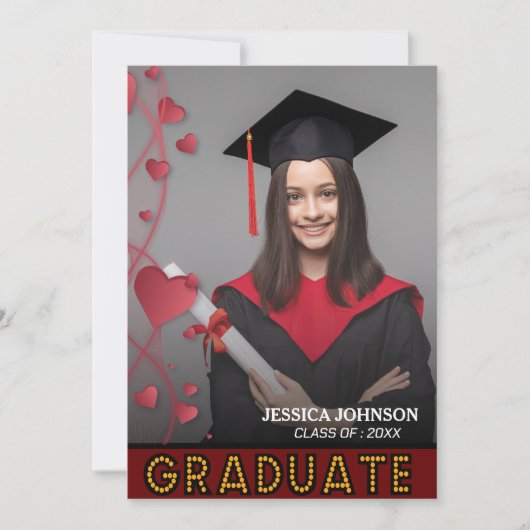 エレガントモダンScript Photo Gradation Party 招待状 (正面)