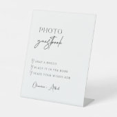 エレガントモダンScript Photo Guestbookの結婚サイン 台座サイン (正面)