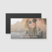 エレガントモダンscript photo save date magent (正面/裏面)