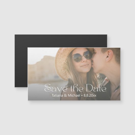 エレガントモダンscript photo save date magent (正面/裏面)