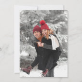 エレガントモダンScript Photo Snow Winter Wedding 招待状 (裏面)