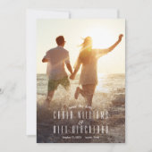 エレガントモダンScript Photo Wedding日付の保存 セーブザデート (正面)