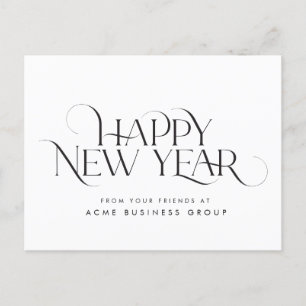 エレガントモダンserif Happy New Yearデザイン ポストカード