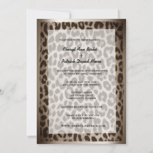 エレガントモダンTAUPE LEOPARD PRINT結婚's 招待状