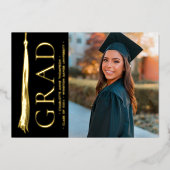 エレガントモダンTessel Gradパーティーカスタム写真 箔シーズンカード (正面)