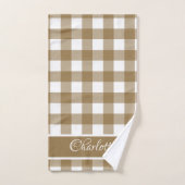 エレガントモダンTortilla Brown White Buffaloチェック バスタオルセット (ハンドタオル)