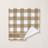 エレガントモダンTortilla Brown White Buffaloチェック バスタオルセット (ウォッシュタオル)