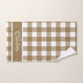 エレガントモダンTortilla Brown White Buffaloチェック バスタオルセット (ハンドタオル)