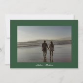 エレガントモダンTwo Tone Green Golden Photo セーブザデート (裏面)