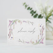 エレガントモダンWildflowersシンプル Wedding RSVP (スタンド正面)