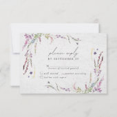 エレガントモダンWildflowersシンプル Wedding RSVP (裏面)
