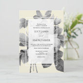 エレガントモノクロフランスのヴィンテージバラ 招待状 (スタンド正面)