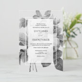 エレガントモノクロフランスのヴィンテージバラ 招待状 (スタンド正面)