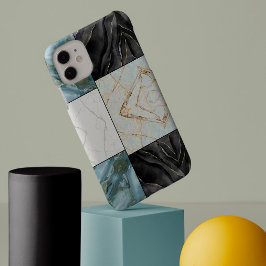 エレガントモノクロ大理石のパタモダンーン美 iPhone 13 PRO MAXケース