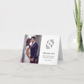 エレガントモノクロ結婚写真 サンキューカード (正面)